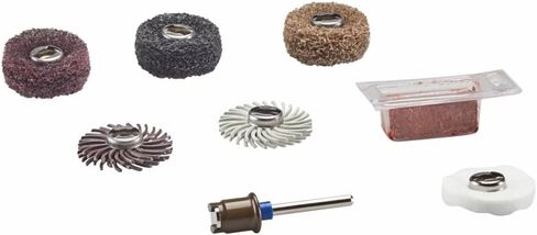 طقم الملحقات الدوارة للصنفرة والتلميع EZ Lock EZ726-01 من Dremel، مجموعة متنوعة مكونة من 8 قطع - مثالية للصنفرة الخفيفة أو تنظيف التفاصيل أو مواد التلميع in Saudi Arabia