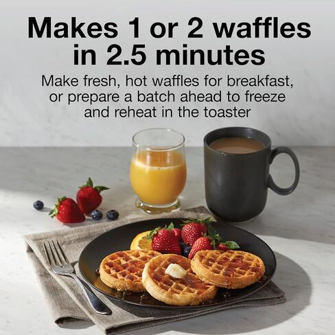 Proctor Silex Double Mini Waffle Maker With 4" Round Non-Stick Grids | Make 2 Personalized Individual Breakfast Keto Chaffles and Hashbrowns In 2 Minutes | PFAS-Free | Compact | Black | 26102MN in Kuwait