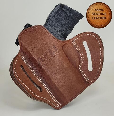 حافظة جلدية Sig P365 OWB - حافظة فطيرة P365 - لمسدسات Sig P365 وX وXL وSAS وماكرو وRgr LCP وLC9s وEC9s وKimber Micro 9 وKahr CW9 - حافظة مسدس OWB - حافظات جلدية SigP365 in Kuwait