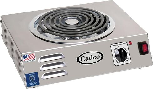 موقد كهربائي Cadco CSR-3T مقاس 14 بوصة مع (1) شعلة وعناصر تحكم لا نهائية، 120 فولت in Kuwait