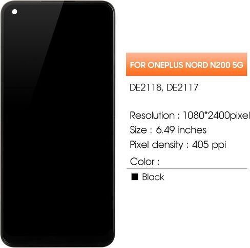 لاستبدال شاشة OnePlus Nord N200 لشاشة LCD OnePlus Nord N200 DE2118 DE2117 LCD محول الأرقام شاشة تعمل باللمس مجموعة إصلاح الجمعية مع الإطار in Kuwait