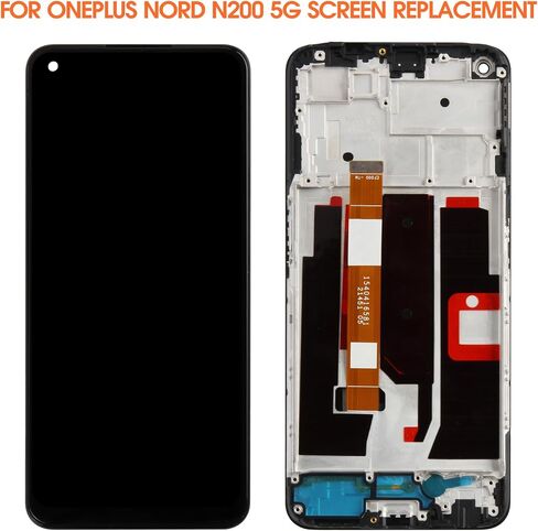 لاستبدال شاشة OnePlus Nord N200 لشاشة LCD OnePlus Nord N200 DE2118 DE2117 LCD محول الأرقام شاشة تعمل باللمس مجموعة إصلاح الجمعية مع الإطار in Kuwait