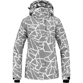Wantdo Women's Waterproof Ski Jacket Colorful Printed Fully Taped Seams Rain Coat Warm Winter Parka in Kuwait