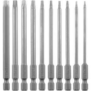 VESTTIO T25 Security Torx Screwdriver Bit Set Tamper Proof Star 6 point Drill Bit Set 10PCS 1/4 inch Hex Shank 4 inch Length S2 Alloy Steel for Power Screwdriver Impact Driver with Storage Case in Saudi Arabia