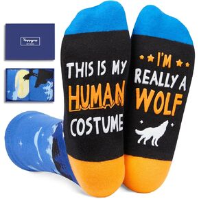 هابي بوب جوارب مضحكة هدايا مضحكة للنساء والرجال، جوارب ذئب مبتكرة جوارب مرحة مجنونة مضحكة in Kuwait