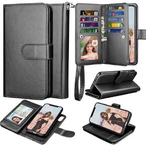 Takfox Wallet Case for iPhone XR, for iPhone XR 6.1 Leather Wallet Case with ID Credit Card Holder Slots Folio Flip Kickstand Detachable Magnetic Phone Case & Carrying Strap for iPhone XR, Turquoise in Kuwait