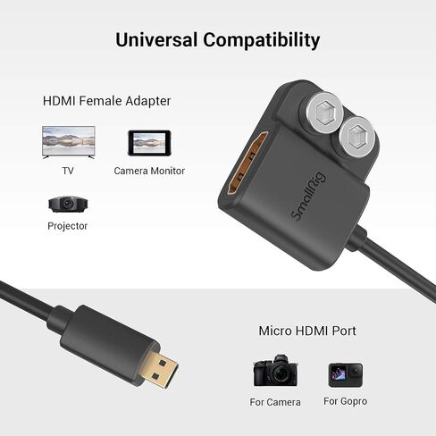 SMALLRIG USB-C Cable Male to Female [20Gbps, 240W], with 1/4''-20 Screws for Camera Cage, L-Shape Mount Plate, USB 3.2 Gen 2x2 Fast Data Transfer & Power Delivery Cable - 5595 in Saudi Arabia