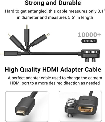 SMALLRIG USB-C Cable Male to Female [20Gbps, 240W], with 1/4''-20 Screws for Camera Cage, L-Shape Mount Plate, USB 3.2 Gen 2x2 Fast Data Transfer & Power Delivery Cable - 5595 in Saudi Arabia