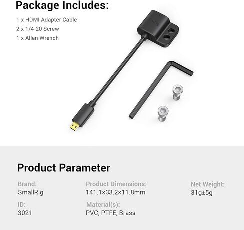SMALLRIG USB-C Cable Male to Female [20Gbps, 240W], with 1/4''-20 Screws for Camera Cage, L-Shape Mount Plate, USB 3.2 Gen 2x2 Fast Data Transfer & Power Delivery Cable - 5595 in Saudi Arabia