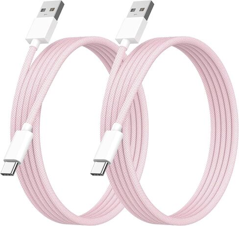 [MFi Certified] Car Carplay Cable for iPhone 16/16 Plus/16 Pro/16 Pro Max/15/15 Plus/15 Pro/15 Pro Max, 2 Pack USB A to USB C Charging Cord, 3FT Woven iPhone 16 Carplay Cable Cord, Pink in Saudi Arabia