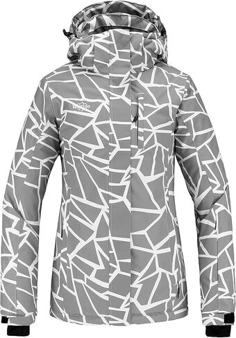 Wantdo Women's Waterproof Ski Jacket Colorful Printed Fully Taped Seams Rain Coat Warm Winter Parka in Saudi Arabia