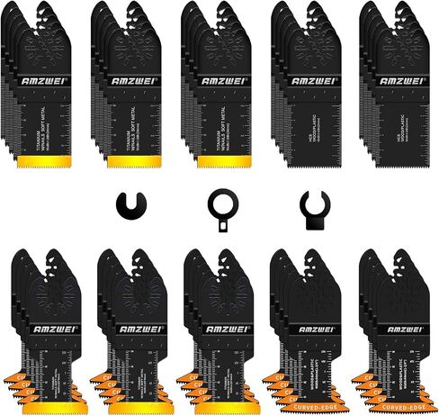 10 Pcs Bi-Metal Oscillating Tool Blades, 1-3/8" Curved Edge Multitool Blades for Wood with Nails, Metal, Wood, Plastic, Oscillating Saw Blades Fit Dewalt Milwaukee Bosch Worx Ryobi(34MM) in Saudi Arabia