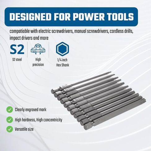 VESTTIO T25 Security Torx Screwdriver Bit Set Tamper Proof Star 6 point Drill Bit Set 10PCS 1/4 inch Hex Shank 4 inch Length S2 Alloy Steel for Power Screwdriver Impact Driver with Storage Case in Kuwait