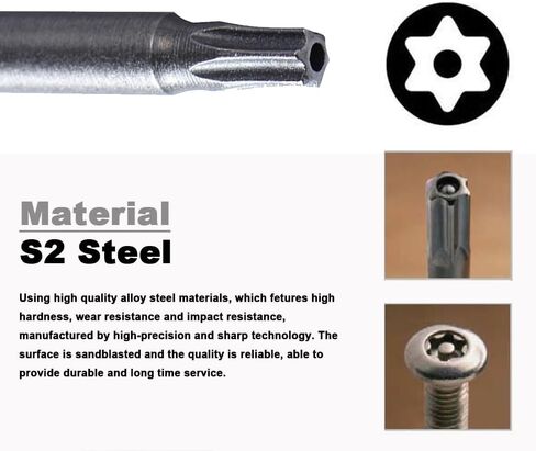VESTTIO T25 Security Torx Screwdriver Bit Set Tamper Proof Star 6 point Drill Bit Set 10PCS 1/4 inch Hex Shank 4 inch Length S2 Alloy Steel for Power Screwdriver Impact Driver with Storage Case in Kuwait