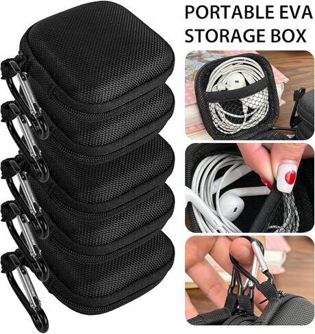 حقيبة ملحقات سماعة الرأس المحمولة المقاومة للصدمات وبطاقة الذاكرة وكابل USB وحقيبة تخزين سماعة الرأس، 7.5 * 7.5 * 3 سم in Kuwait