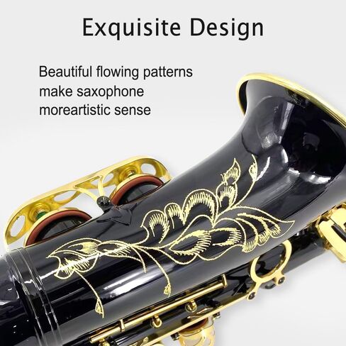 Straight Soprano Saxophone Bb B Flat Sax with Case, Mouthpiece,Reeds & Accessories Brass Woodwind Instrument for Beginners,Adults & Advanced Players in Saudi Arabia