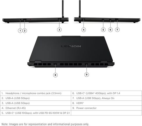 كمبيوتر محمول للألعاب Lenovo Legion 5i يعمل بالذكاء الاصطناعي، Intel i7-14700HX، 64 جيجابايت DDR5 5600، 4 تيرابايت PCIe SSD، شاشة 15.1 بوصة WQXGA (2560x1660)، Nvidia G-Force RTX 5060، 24 منطقة RGB بإضاءة خلفية، W11 Pro، Eclipse Black in Kuwait