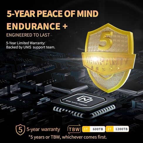 UNIS M.2 NVME SSD S2 Ultra 1 تيرابايت - PCIe 4.0، قراءة 6000 ميجابايت/ثانية، كتابة 5300 ميجابايت/ثانية، تبريد فائق (1، تيرابايت) in Kuwait
