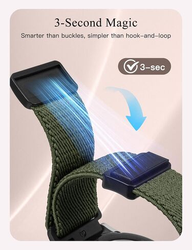 TOYOUTHS 3 Pack Magnetic Stretchy Band Compatible with Samsung Galaxy Watch 7/6/5/4/FE/Active 2 40m 44mm/Watch 6/4 Classic/5 Pro 45mm, 20mm Wristband Elastic Nylon Braided Sport Strap Women Men in Saudi Arabia