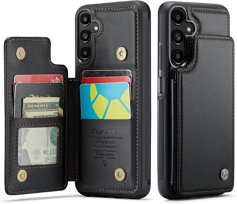 حافظة محفظة Wefor لهاتف Samsung Galaxy A25 مع حامل بطاقات، حافظة RFID لهاتف Samsung Galaxy A25 للنساء والرجال، حافظة هاتف متينة مضادة للصدمات لهاتف Samsung Galaxy A25 (أسود) in Kuwait