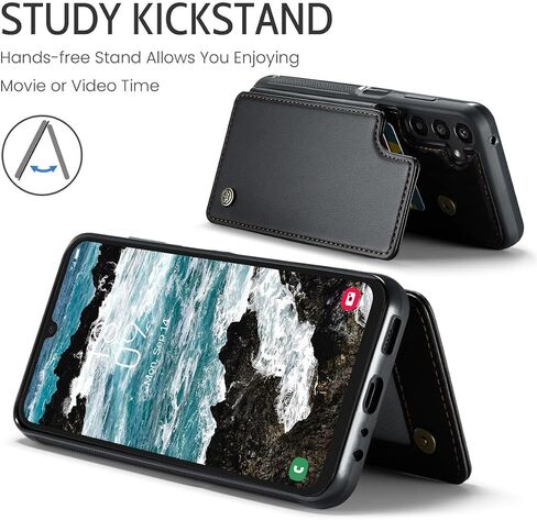 حافظة محفظة Wefor لهاتف Samsung Galaxy A25 مع حامل بطاقات، حافظة RFID لهاتف Samsung Galaxy A25 للنساء والرجال، حافظة هاتف متينة مضادة للصدمات لهاتف Samsung Galaxy A25 (أسود) in Kuwait