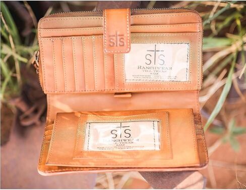 STS Ranchwear Wayfarer Chelsea Wallet With Brass Accents, Cowgirl Chick, Western in Kuwait