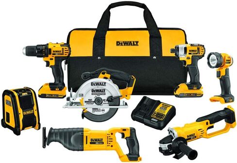 DEWALT 20V MAX Combo Kit, Compact 7-Tool with 111PC MASTER SET (DCK720D2 & DWA123AMQ4) in Saudi Arabia