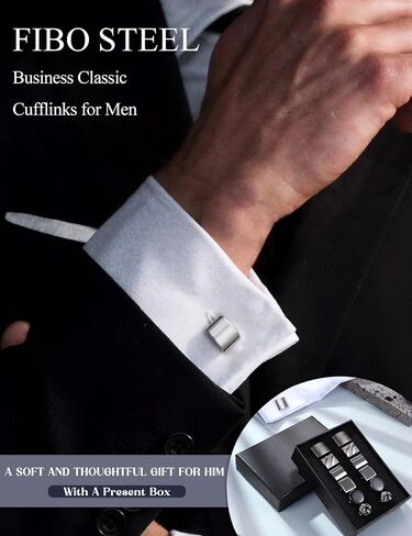FIBO STEEL 4-8 Pairs Wedding Business Classic Cufflinks for Men Unique Cufflink Set Mens in Saudi Arabia