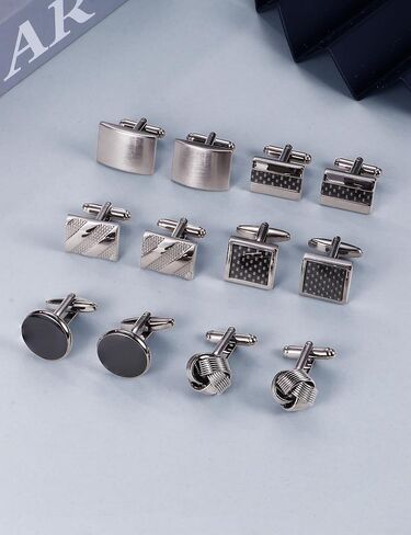 FIBO STEEL 4-8 Pairs Wedding Business Classic Cufflinks for Men Unique Cufflink Set Mens in Saudi Arabia