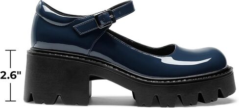 DREAM PAIRS Women's Mary Janes Shoes Platform Pumps | 2.6'' Low heel chunky pumps round toe ankle strap dress shoes for daily or parties in Saudi Arabia