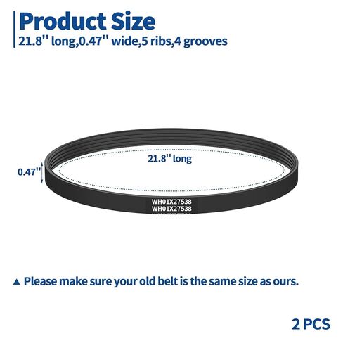 WH01X27538 Washer Drive Belt 2025 Upgraded, Compatible with GE, Hotpoint Washing Machines Belt Replacement, Clothes Washing Machine Parts 290D1101P005, AP6328256, PS12299369, 4587903, 5 Ribs 4 Grooves in Saudi Arabia