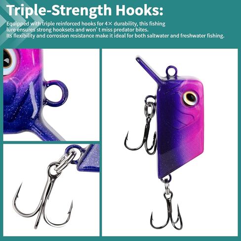 Handcrafted Floating Fishing Lures 8g Glide Bait, Bass Lures with Rattle Sound, DIY Fishing Bait Gift for Anglers in Saudi Arabia