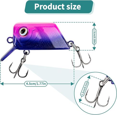 Handcrafted Floating Fishing Lures 8g Glide Bait, Bass Lures with Rattle Sound, DIY Fishing Bait Gift for Anglers in Saudi Arabia