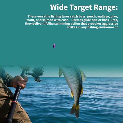 Handcrafted Floating Fishing Lures 8g Glide Bait, Bass Lures with Rattle Sound, DIY Fishing Bait Gift for Anglers in Saudi Arabia