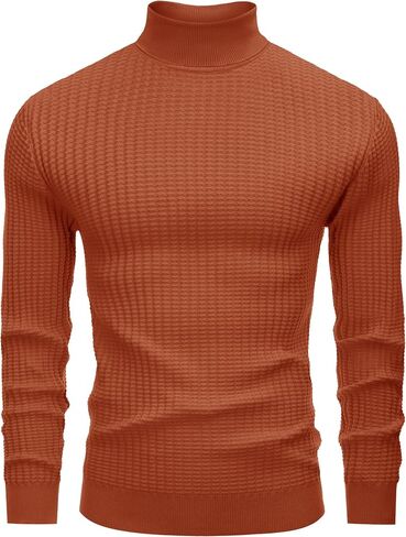 Lion Nardo Mens Turtleneck Sweater Slim Fit Sweater for Men Long Sleeve Pullover Sweater Stretch Casual Thermal Sweater in Saudi Arabia