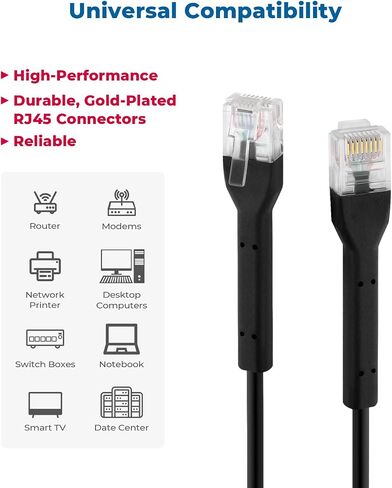 InstallerParts Ethernet Cable CAT6A UTP Bendable Slim Cable - Professional Series - 10Gigabit/Sec Network/High Speed, 28AWG, 550MHZ, Green, 10 Ft (10 Pack) in Saudi Arabia