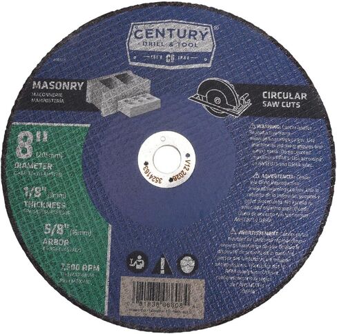 Century Drill & Tool 8606 Type 1A Masonry Cut-Off Wheel for Portable Saws | Concrete Cutting application, cuts metal, fiberglass, aluminum & masonry in Saudi Arabia