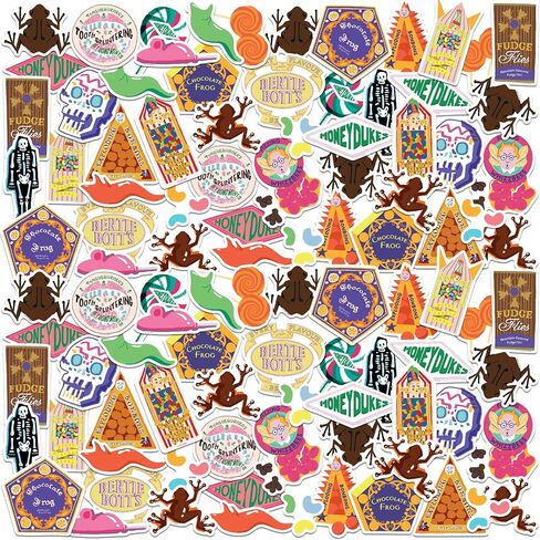 Harry Potter Honeydukes Collection 50ct Vinyl Large Deluxe Stickers Variety Pack - Laptop, Water Bottle, Scrapbooking, Tablet, Skateboard, Indoor/Outdoor in Saudi Arabia