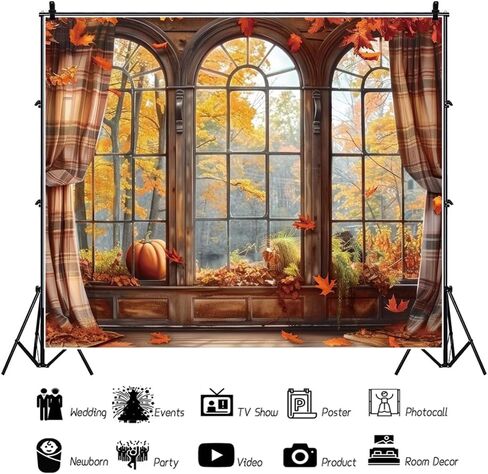 داشان 10x8ft سقوط نافذة الصورة خلفية أوراق القيقب الخريف المناظر الطبيعية التصوير الفوتوغرافي خلفية سقوط مشهد خلفية الموسم خلفية الزينة صور الدعائم نسيج الخريف in Kuwait