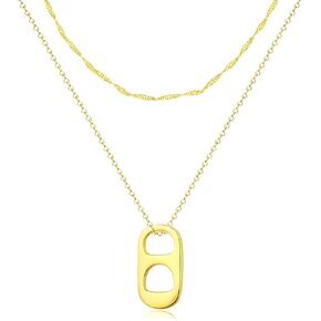 Aonklot Soda Tab Necklace for Women Soda Bottle Cap Necklaces for Teen Girls Tab Necklace Jewelry Gift for Women Girls in Kuwait