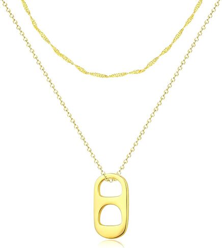 Aonklot Soda Tab Necklace for Women Soda Bottle Cap Necklaces for Teen Girls Tab Necklace Jewelry Gift for Women Girls in Kuwait