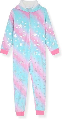 Sleep On It Girls Pajama Onesies with Character Hood | Zip Front Pajamas for Girls Blanket Sleeper in Kuwait