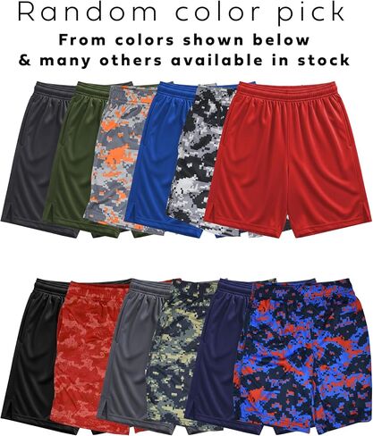 Andrew Scott Boys 7 Pack Active Performance Mesh Style Basketball Sport Shorts in Kuwait
