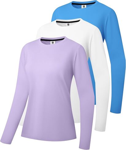 Women's Cotton Long Sleeve T-Shirts Crew-Neck Shirt Classic-Fit Shirt Soft Breathable Casual Tee Fashion Basic Tops in Saudi Arabia