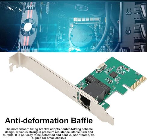 Pssopp 8111E Gigabit LAN Card, Compact PCIe Network Adapter, 10/100/1000mbps Speed for Desktop PCs, Compatible with in Saudi Arabia
