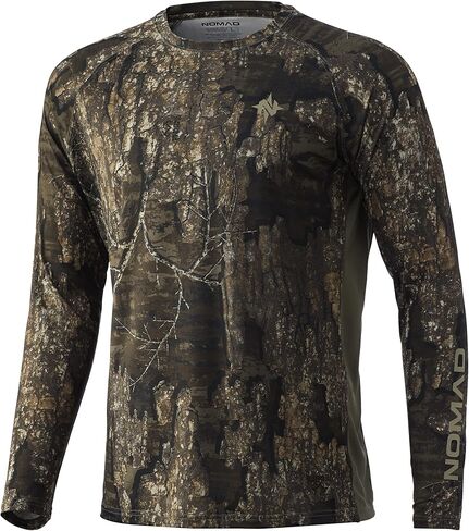 Nomad Mens Pursuit Long Sleeve Shirt | Hunting Shirt W/ Sun Protection, Mossy Oak Bottomland, Medium in Saudi Arabia