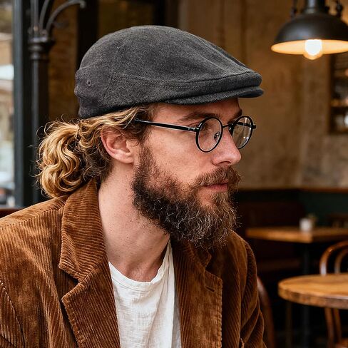 Croogo Newsboy Flat Cap for Men Ivy Cabbie Cap Irish Catsby Hats Hooligan Driver Snap Hat Vintage Duckbill Hat Painter Hat in Kuwait