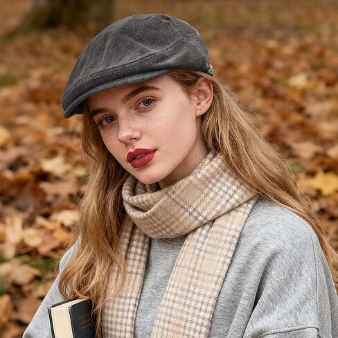 Croogo Newsboy Flat Cap for Men Ivy Cabbie Cap Irish Catsby Hats Hooligan Driver Snap Hat Vintage Duckbill Hat Painter Hat in Kuwait