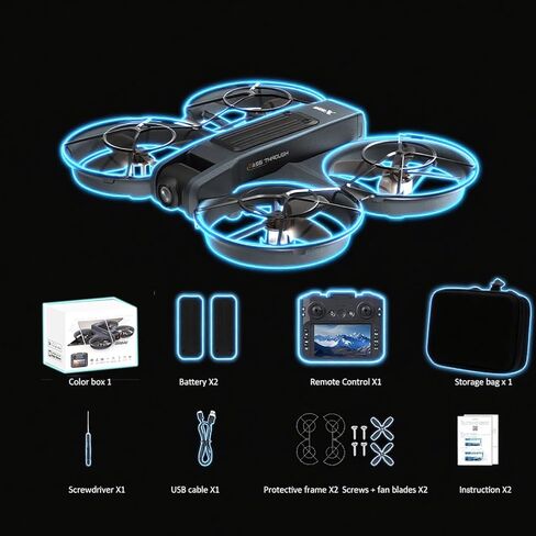 2025 Upgrade 4.5'' HD Screen FPV Drone with Camera for Adults, Brushless Motor RC Quadcopter with Altitude Hold, Obstacle Avoidance, Auto Return, 2K HD Camera, 15mins Flight Time, Carrying Case, Gift for Beginners in Saudi Arabia