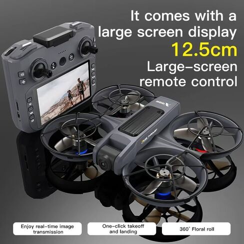 2025 Upgrade 4.5'' HD Screen FPV Drone with Camera for Adults, Brushless Motor RC Quadcopter with Altitude Hold, Obstacle Avoidance, Auto Return, 2K HD Camera, 15mins Flight Time, Carrying Case, Gift for Beginners in Saudi Arabia